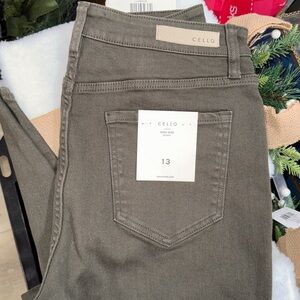 Women's Cello High Rise Skinny Green Distressed Lawson Jeans